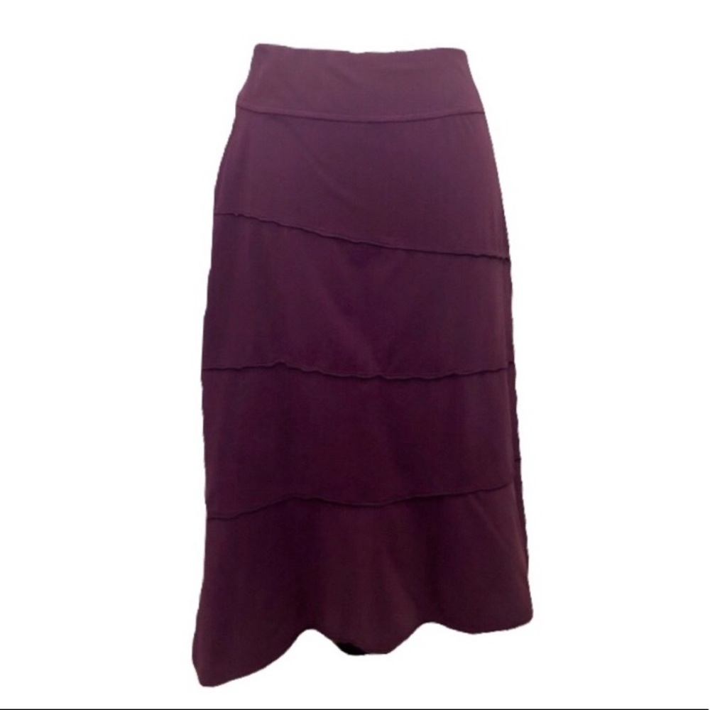 Athleta Purple Asymmetrical Hem Midi Skirt Medium